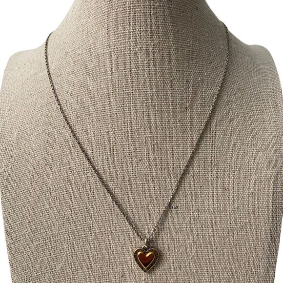 Brighton Rendezvous Heart Necklace in Two Tone Metal - Picture 1 of 4